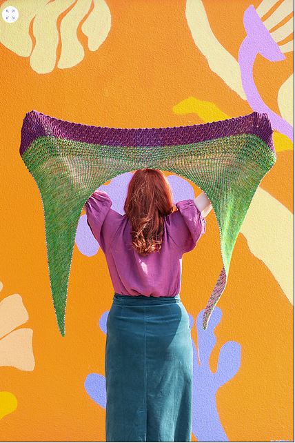 Bramble Brioche Shawl Pattern by Pru Raymond - Digital Knitting Pattern Kit