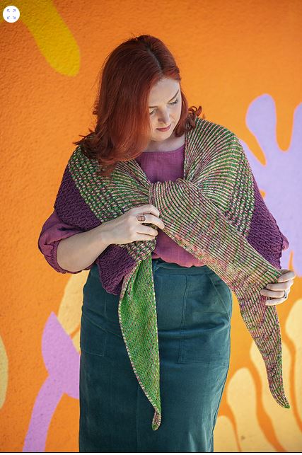 Bramble Brioche Shawl Pattern by Pru Raymond - Digital Knitting Pattern Kit