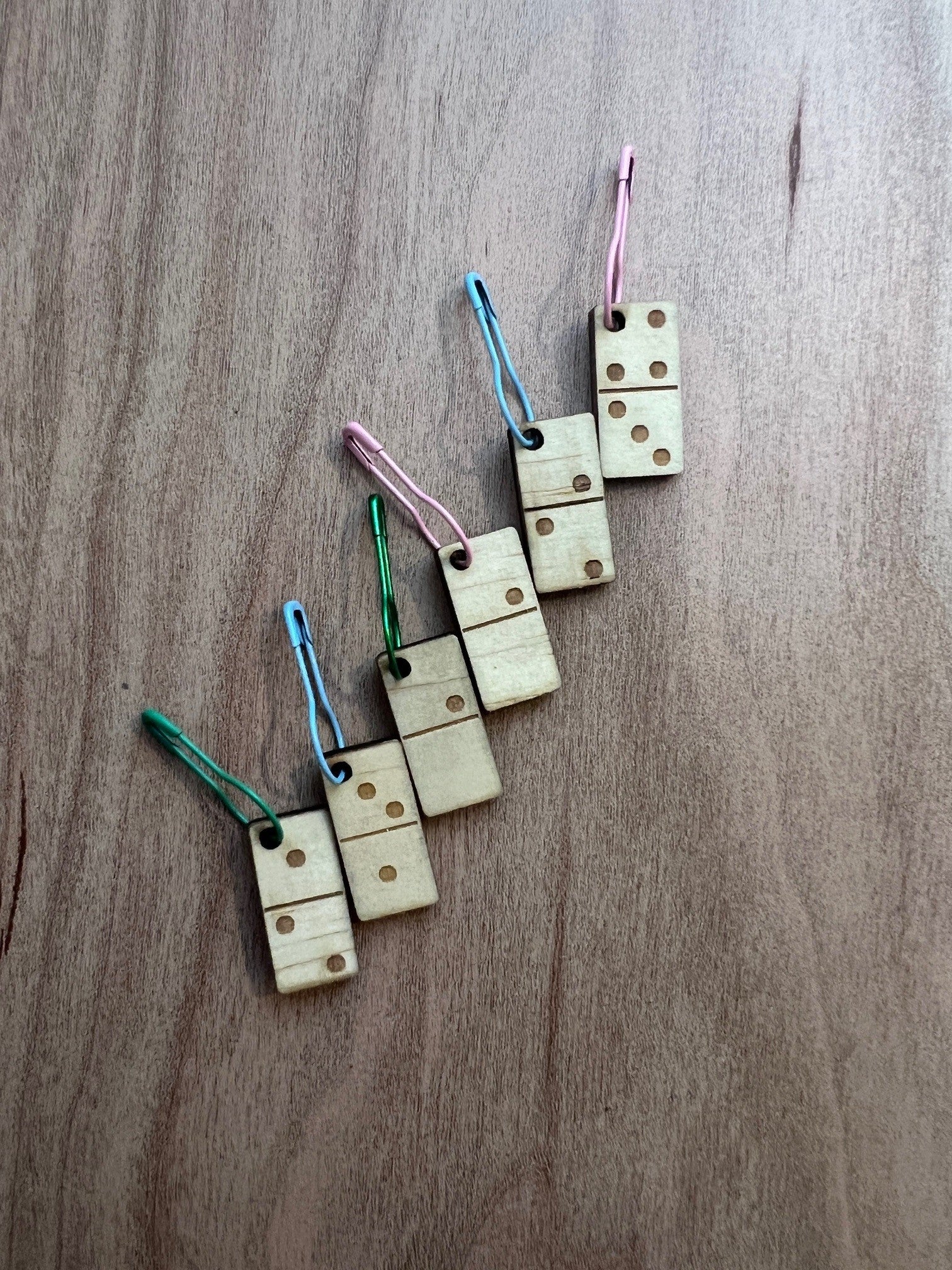 Dominoes Stitch Marker Set - Wood