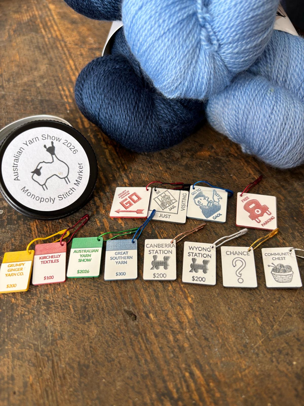 Australian Yarn Show 2026 - Monopoly Stitch Marker Set