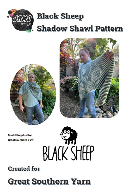 Black Sheep Shadow Shawl Pattern by Jamo Design - Digital Pattern