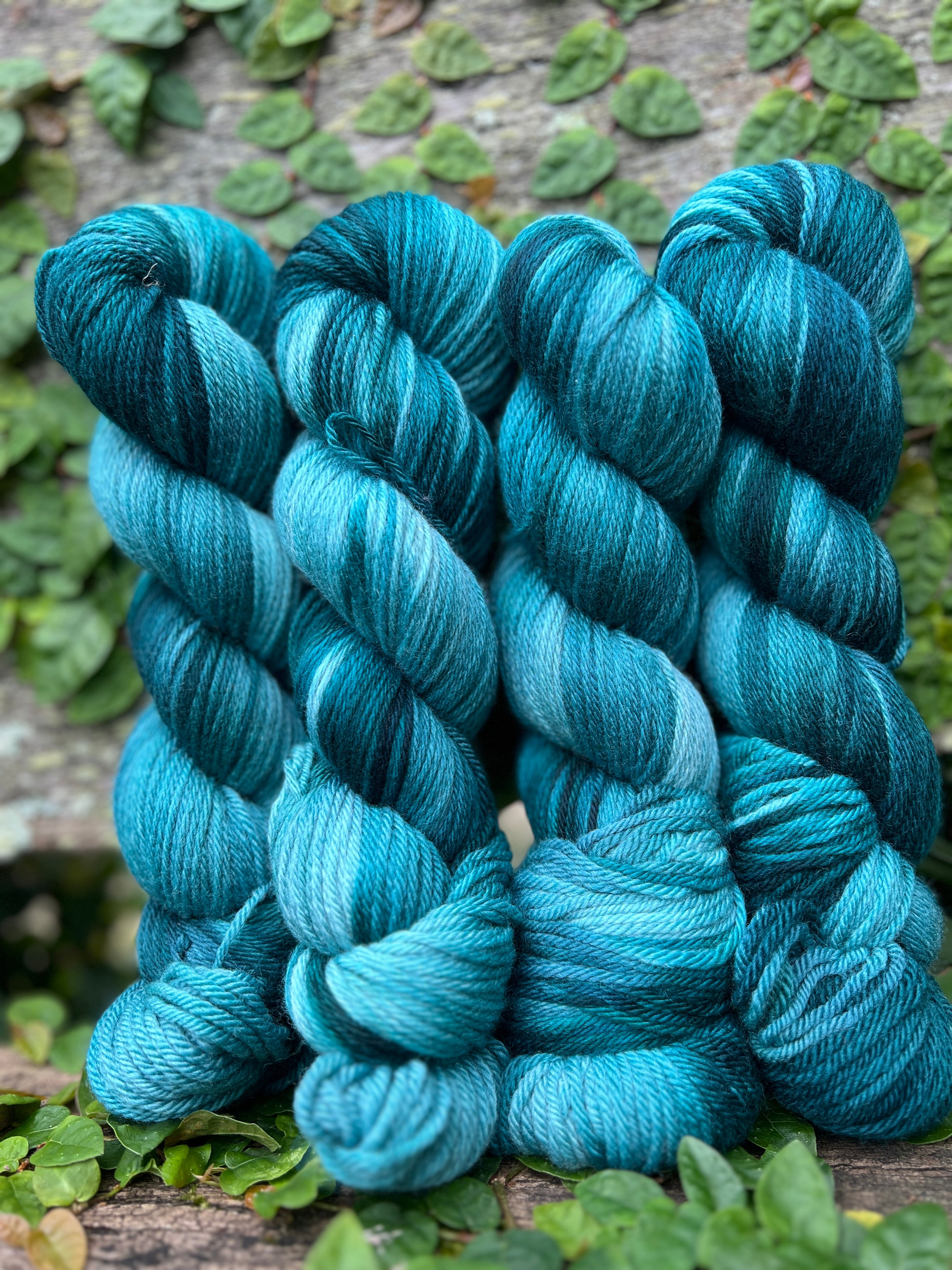 White Rabbit - Custom Dye Cerulean 8ply Merino : Nylon