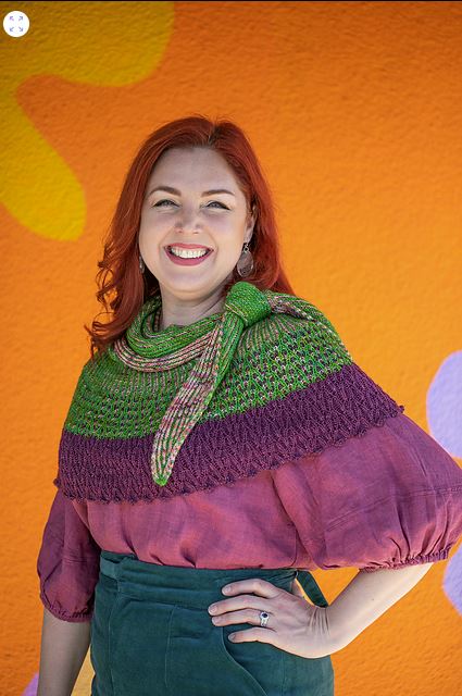 Bramble Brioche Shawl Pattern by Pru Raymond - Digital Knitting Pattern Kit