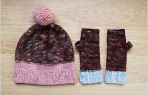 Inside-out: Reversible Beanie & Mitts - Pattern only