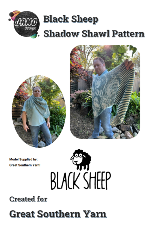 Black Sheep Shadow Shawl Pattern by Jamo Design - Printed Pattern